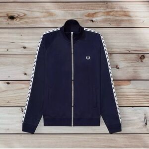 Fred Perry Carbon Navy Blue tape, track jacket, New size S